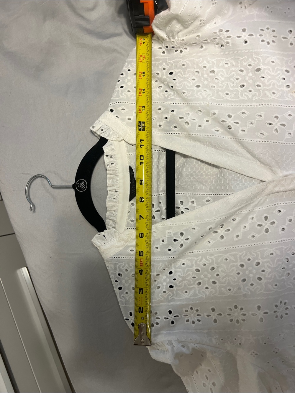 Zara Eyelet Button-Front Puff Sleeve Top - Picture 12 of 13